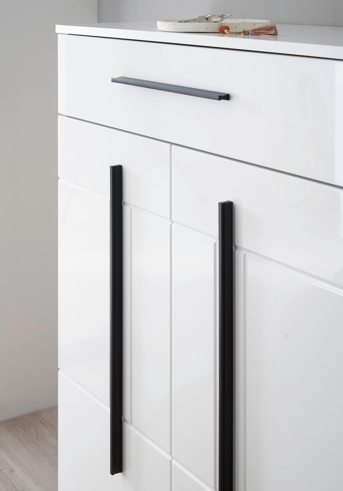 GARDEROBE 4-teilig  in 201/201/39 cm  - Weiß Hochglanz/Weiß, MODERN, Holzwerkstoff (201/201/39cm) - MID.YOU