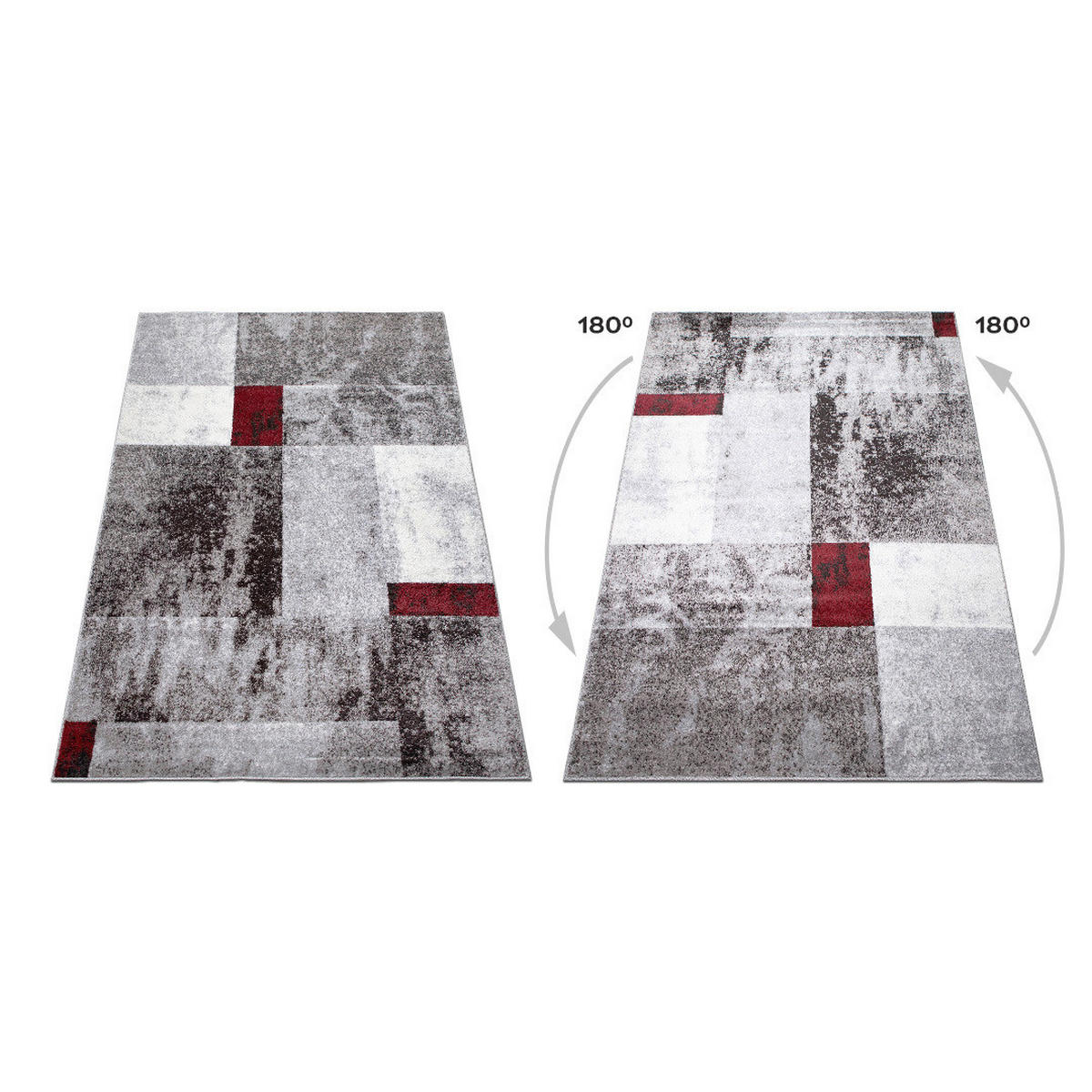WEBTEPPICH 80/150 cm Phoenix-6042 Grau, Rot  - Rot/Grau, Design, Kunststoff/Textil (80/150cm) - Novel