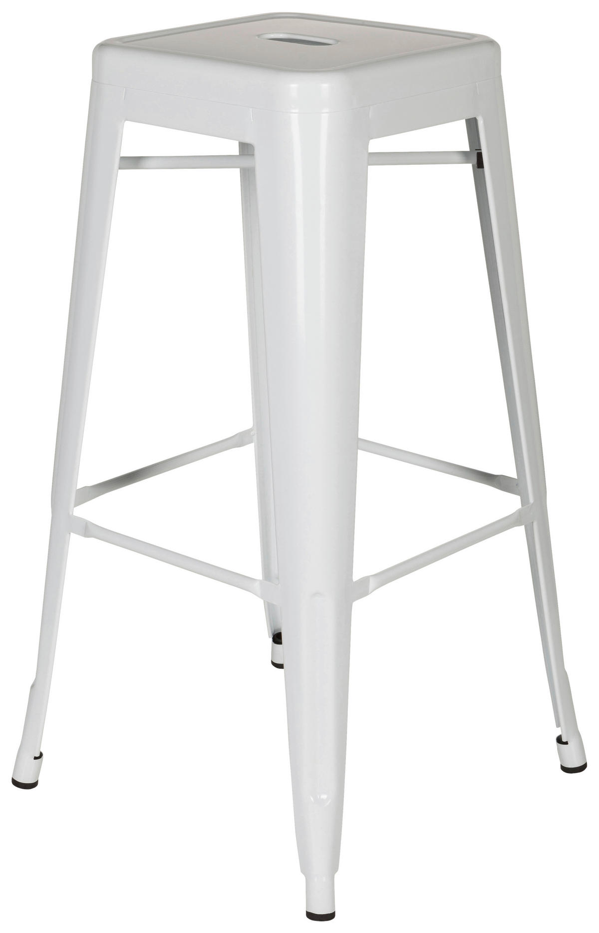 BARHOCKER Weiß Stahl stapelbar  - Weiß, Basics, Metall (44/77/44cm) - MID.YOU