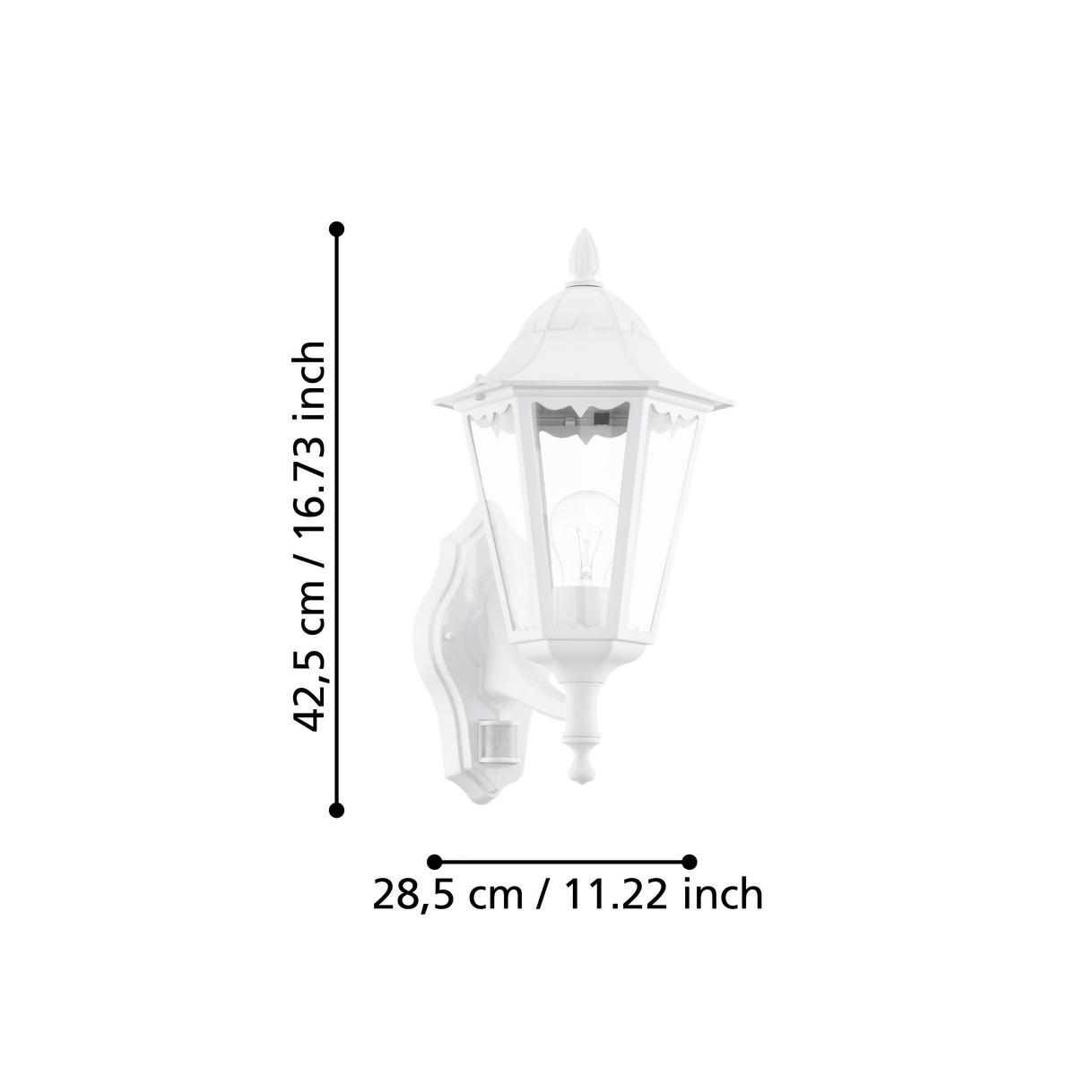 VONKAJŠIE NÁSTENNÉ SVIETIDLO, 20 cm  - číra/biela, Basics, kov/sklo (20cm) - Eglo