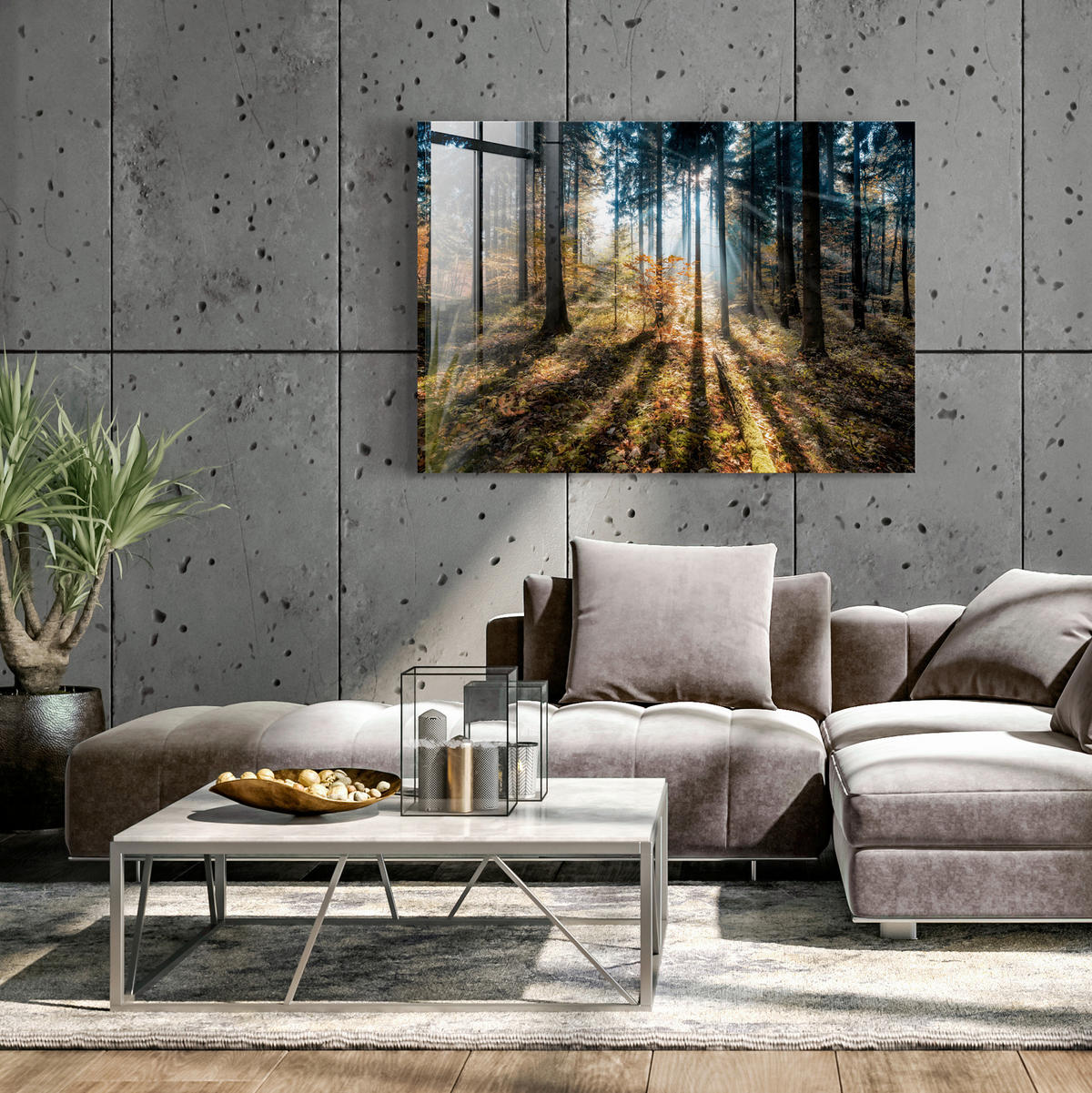 GLASBILD Landschaft & Natur 70/100 cm  - Multicolor, Basics, Glas/Papier (70/100cm)