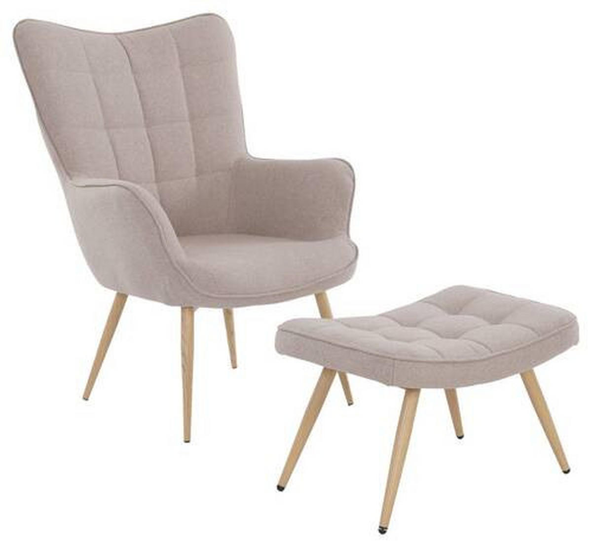 HOCKER in Textil, Holzwerkstoff Beige  - Eichefarben/Beige, MODERN, Holzwerkstoff/Textil (60/39/41cm) - MID.YOU