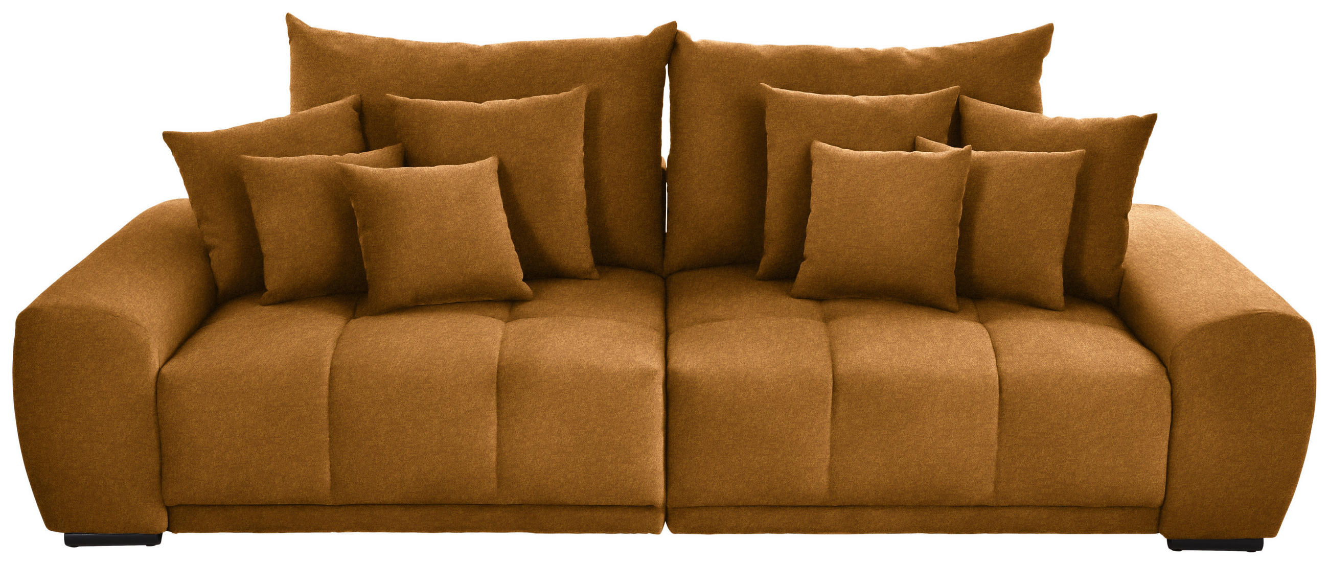 BIGSOFA Samt Senfgelb  - Senfgelb/Schwarz, KONVENTIONELL, Holz/Textil (280/67/120cm) - Carryhome