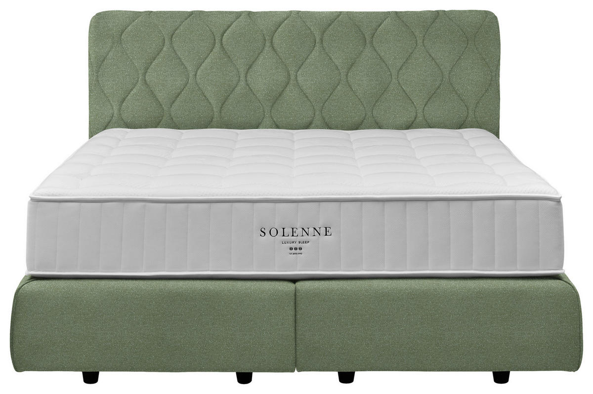 BOXSPRINGBETT 180/200 cm  in Mintgrün  - Schwarz/Mintgrün, Design, Kunststoff/Textil (180/200cm) - Johann Jakob