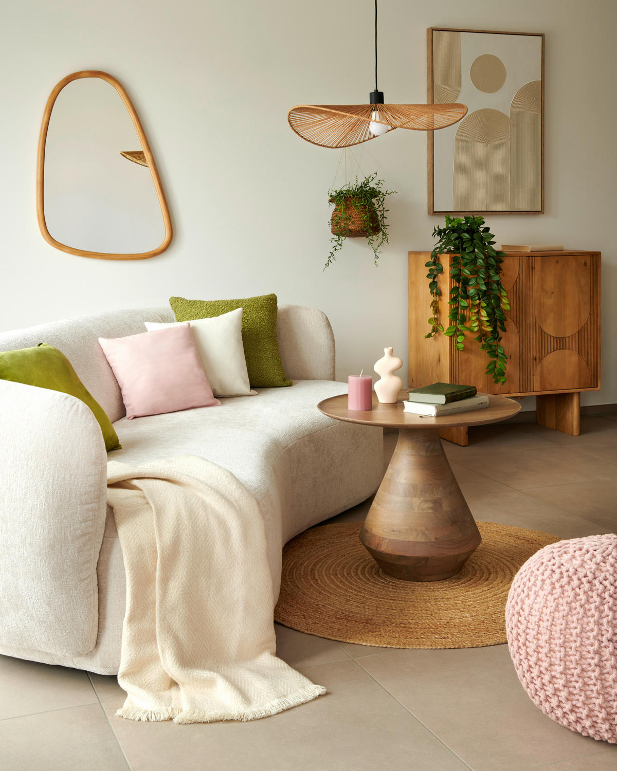 BIG SOFFA i chenille beige  - beige/svart, Modern, textil/plast (235/72/110cm) - MID.YOU