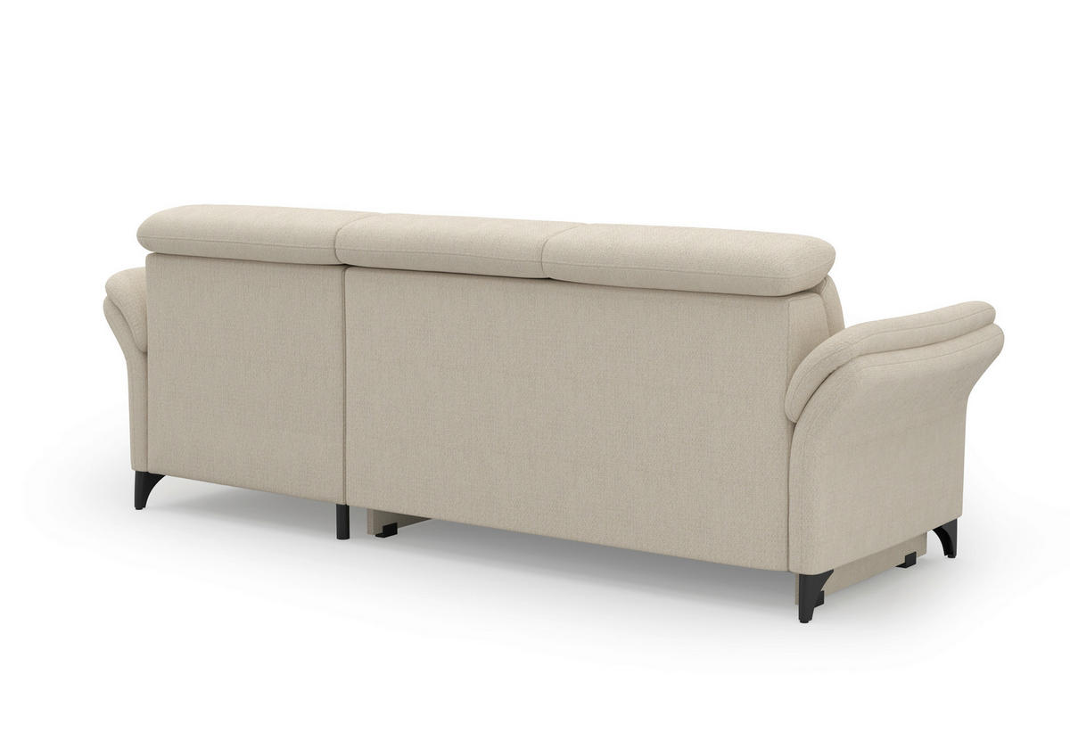 ECKSOFA GLENDALE E Sandfarben Chenille  - Sandfarben/Schwarz, KONVENTIONELL, Textil/Metall (253/166cm) - Sit & More