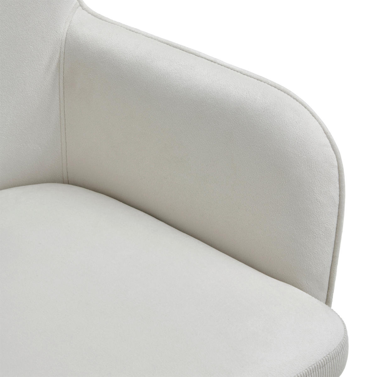 DREHSTUHL  in Cord, Samt Beige  - Beige/Weiß, MODERN, Kunststoff/Textil (61/92/62cm) - Livetastic