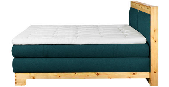 BOXSPRINGBETT 180/200 cm  in Petrol  - Petrol, Natur, Holz/Textil (180/200cm) - Linea Natura