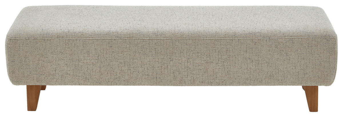 BETTBANK Chenille Beige  - Eiche Bianco/Beige, Design, Holz/Textil (157/40/53cm) - Hukla