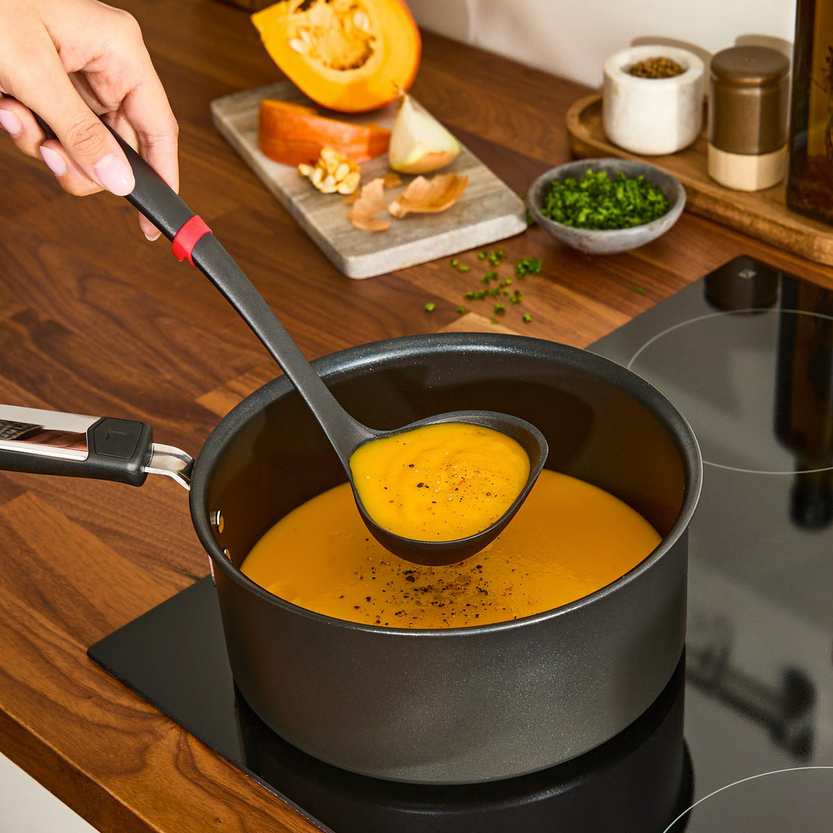SCHÖPFLÖFFEL Ingenio  - Schwarz, Basics, Kunststoff - Tefal