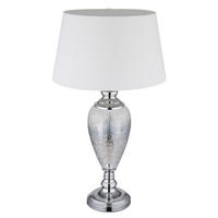 BORDSLAMPA LEILA 38/66 cm   - vit/klar, Klassisk, metall/glas (38/66cm) - Globo