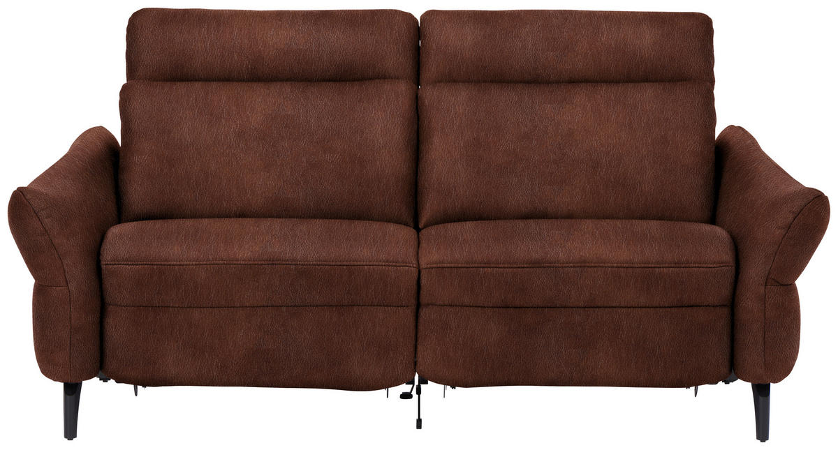 2-SITZER-SOFA in Leder Rotbraun  - Rotbraun/Anthrazit, Design, Leder/Metall (187/92/97cm) - Himolla Komfortklass