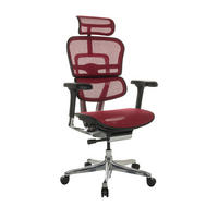 DREHSTUHL Netz Rot  - Rot/Silberfarben, Basics, Kunststoff/Textil (69/119-144/65cm) - MID.YOU