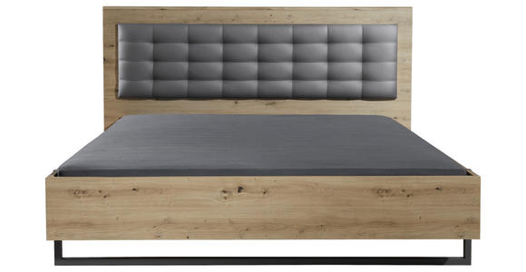 BETT 180/200 cm  in Grau, Eiche Artisan  - Eiche Artisan/Grau, Design, Holzwerkstoff/Kunststoff (180/200cm) - Hom`in