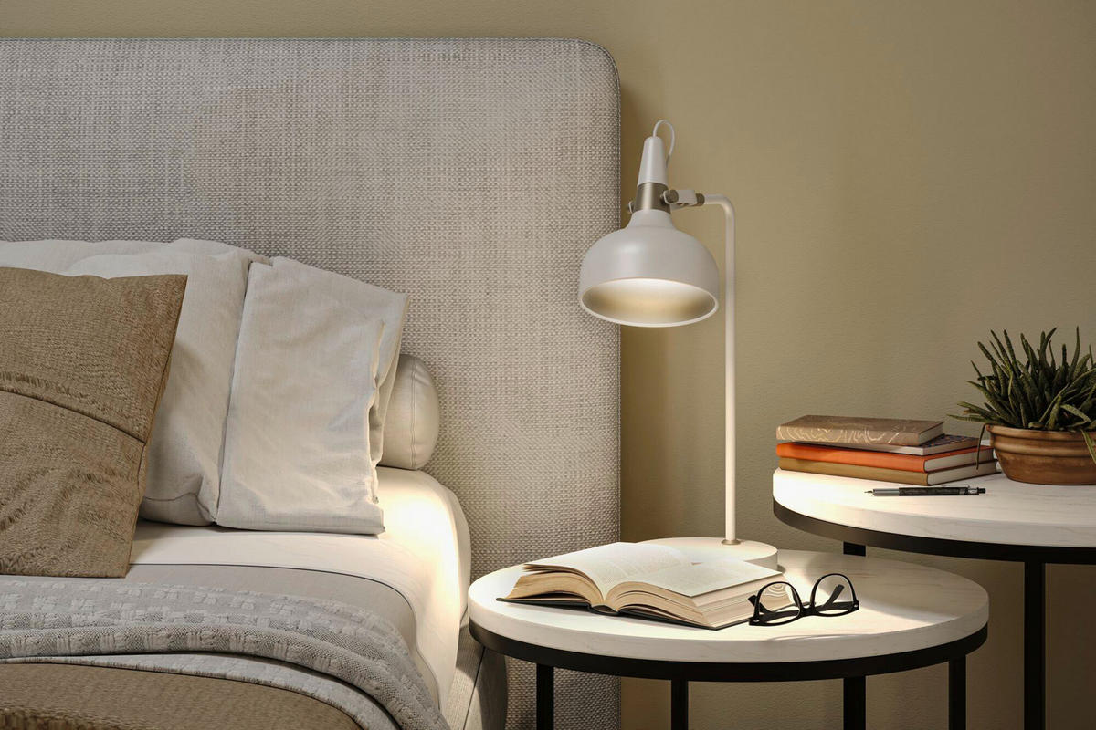 TISCHLEUCHTE Juna  - Goldfarben/Weiß, Design, Metall (18,0/51,0/25,5cm) - Paulmann