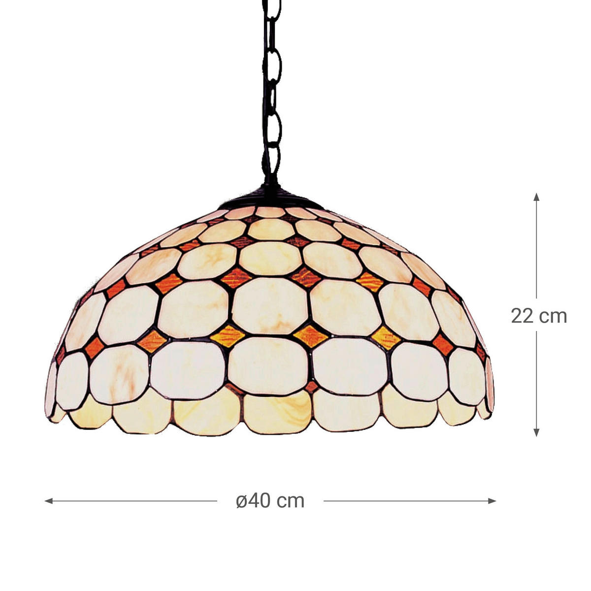 FÜGGŐLÁMPA 40/22/40 cm  - barna/többszínű, Basics, Üveg/fém (40/22/40cm)