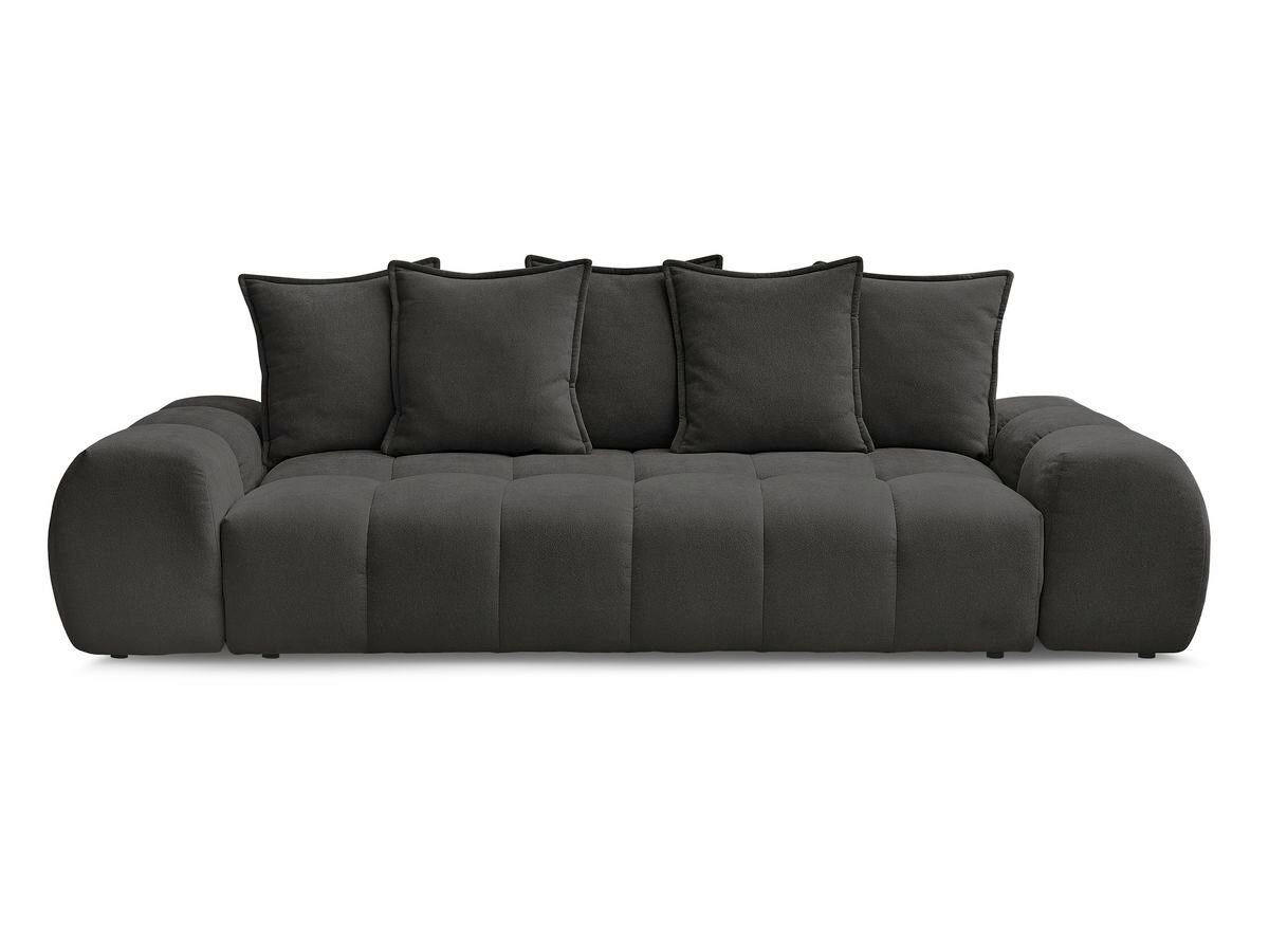 3-SITZER-SOFA EVEREST Struktur Schwarz  - Schwarz, MODERN, Kunststoff/Textil (278/90/115cm)