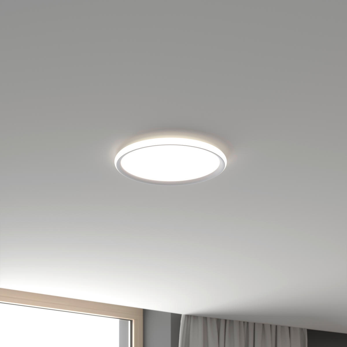 LED-DECKENLEUCHTE Rugby 40/3,5 cm   - Weiß, Basics, Kunststoff (40/3,5cm) - Novel