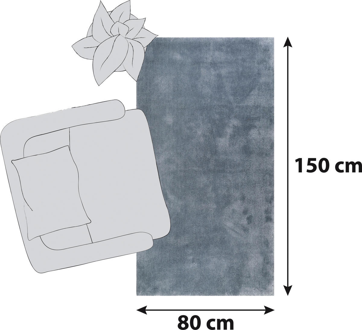 HOCHFLORTEPPICH 80/150 cm Relaxx Blau, Grau  - Blau/Grau, Basics, Textil (80/150cm) - Esprit