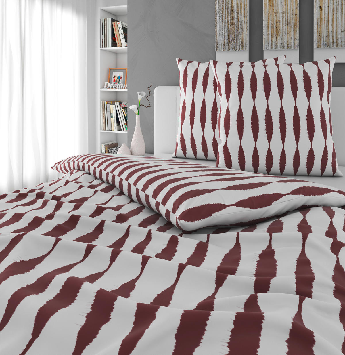 BETTWÄSCHE Voile 200/200 cm  - Braun/Rosa, Textil (200/200cm) - Novel
