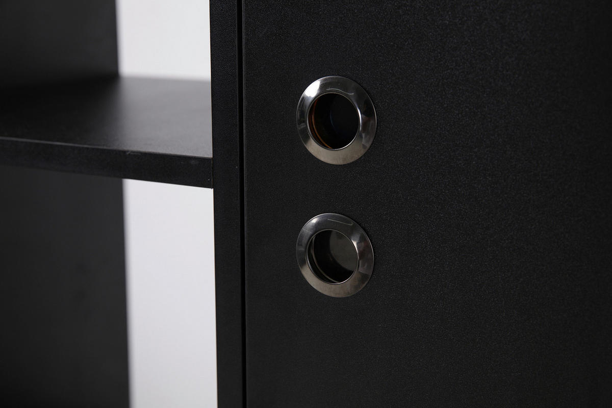 REGAL Schwarz  - Schwarz/Naturfarben, Design, Holz/Holzwerkstoff (72,5/154/35,5cm) - Livetastic