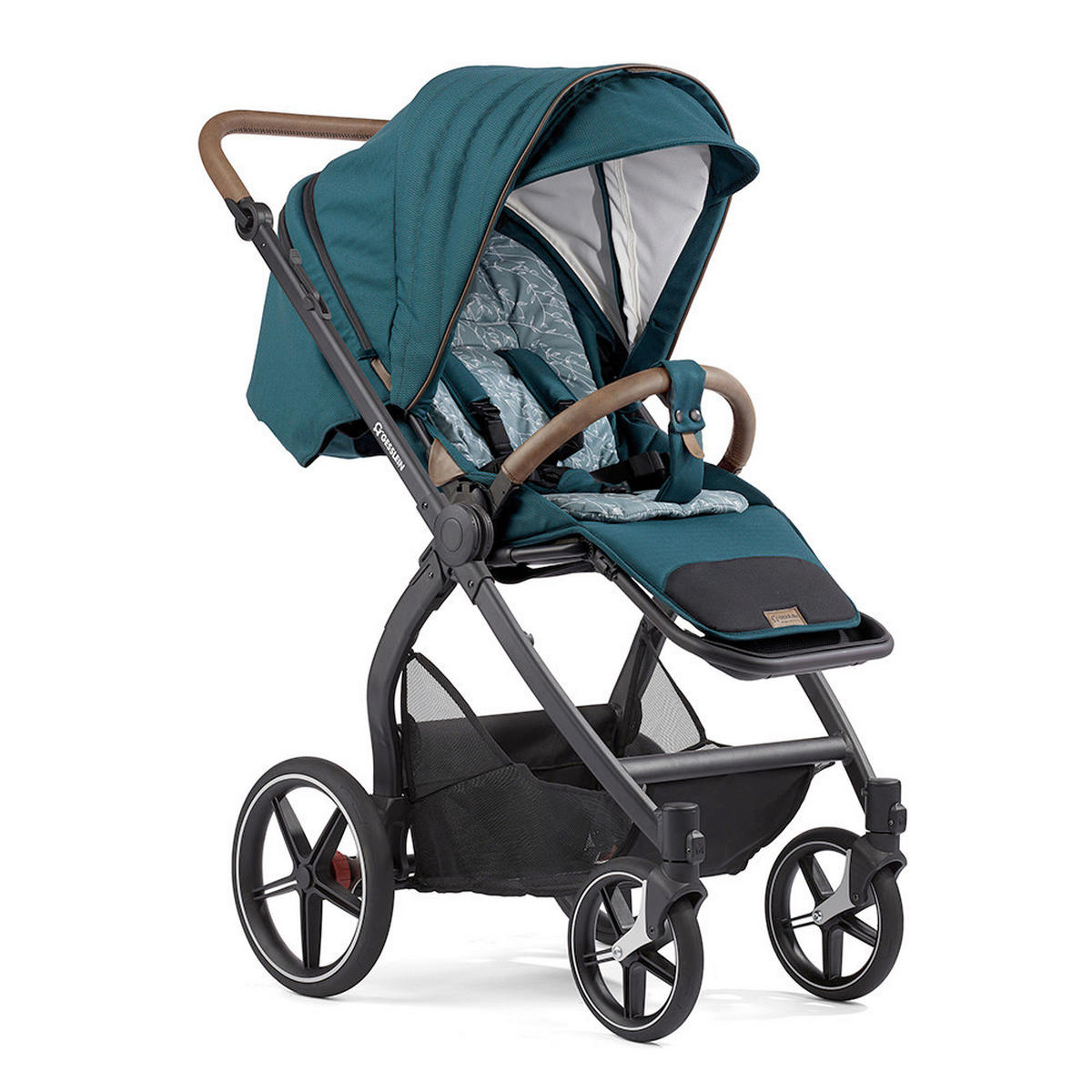 KINDERWAGENSET  FX4 Swing Set  Petrol  - Petrol/Schwarz, Basics, Textil (100/55/130cm) - Gesslein