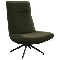 SESSEL in Echtleder Olivgrün  - Schwarz/Olivgrün, Modern, Leder/Metall (74/105/92cm) - Johann Jakob