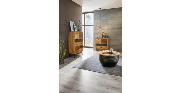 KOMMODE  in 80/125/35 cm  - Hellbraun/Dunkelbraun, LIFESTYLE, Holz/Metall (80/125/35cm) - Landscape