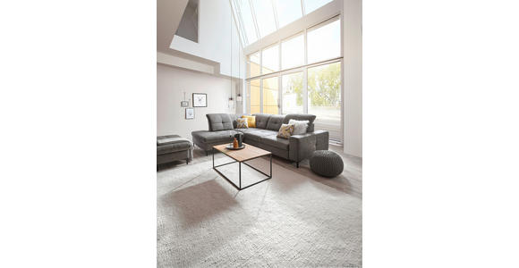 ECKSOFA  in Chenille Grau  240/308 cm  - Schwarz/Grau, Design, Textil/Metall (240/308cm) - Xora