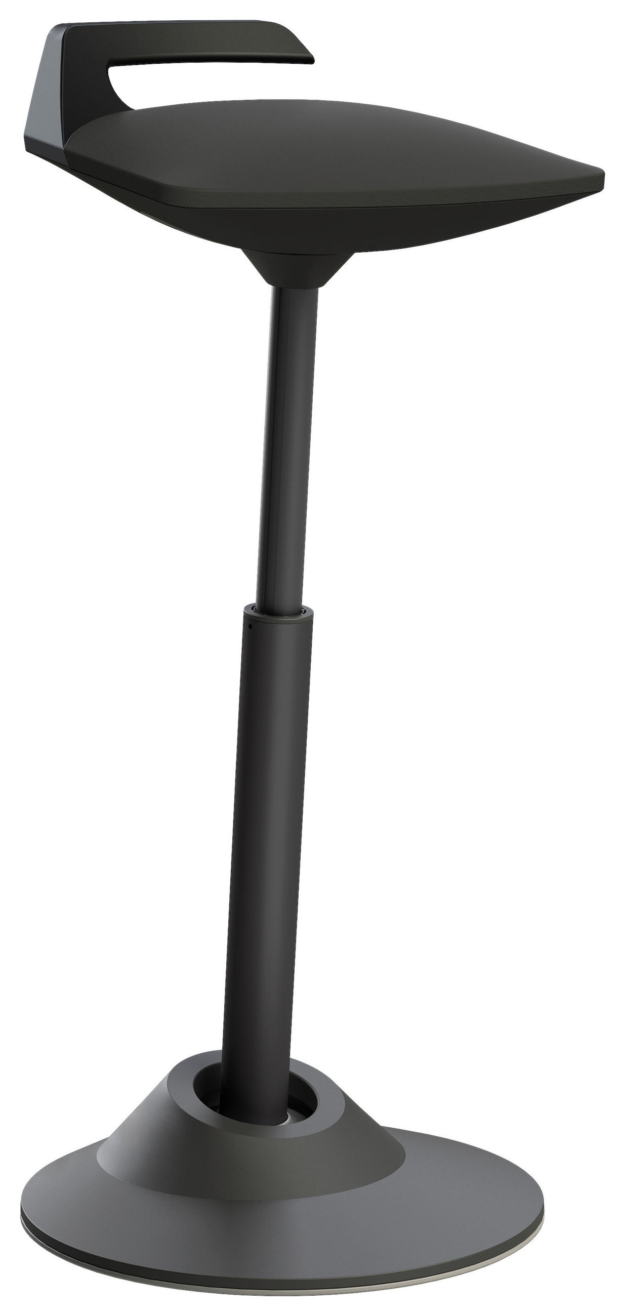 BÜROHOCKER 38/60-93/38 cm  - Schwarz, Basics, Textil/Metall (38/60-93/38cm) - Aeris