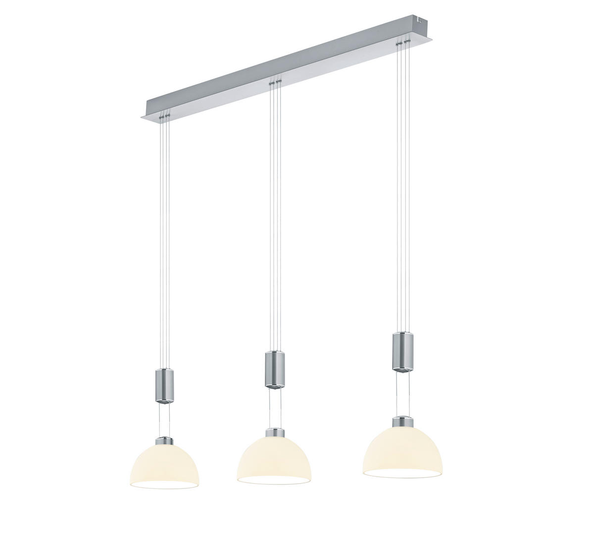LED-HÄNGELEUCHTE Moon 100/20/150 cm   - Chromfarben/Nickelfarben, KONVENTIONELL, Metall (100/20/150cm) - Hell