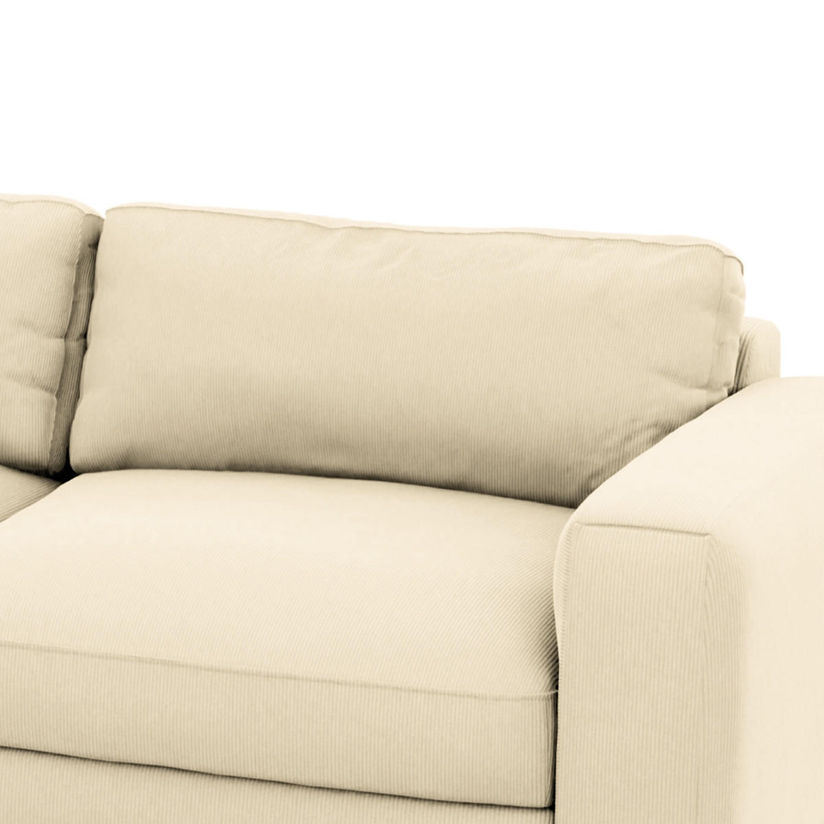 ECKSOFA in Cord Creme  - Creme/Schwarz, MODERN, Textil (176/84/303cm) - Trendmanufaktur