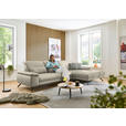 ECKSOFA in Echtleder Ecru  - Ecru/Schwarz, Design, Leder/Metall (332/193cm) - Dieter Knoll