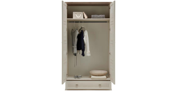 GARDEROBENSCHRANK 104/196,7/60,5 cm  - Grau/Pinienfarben, LIFESTYLE, Holzwerkstoff/Metall (104/196,7/60,5cm) - Hom`in