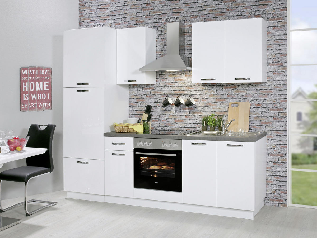 BLOK KUHINJA BEZ APARATA  bela  - bela, Moderno, pločasti materijal (240cm) - Xora