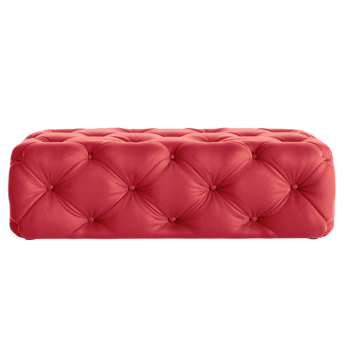 HOCKER in Textil Rot  - Rot/Schwarz, Design, Kunststoff/Textil (130/39/65cm) - P & B
