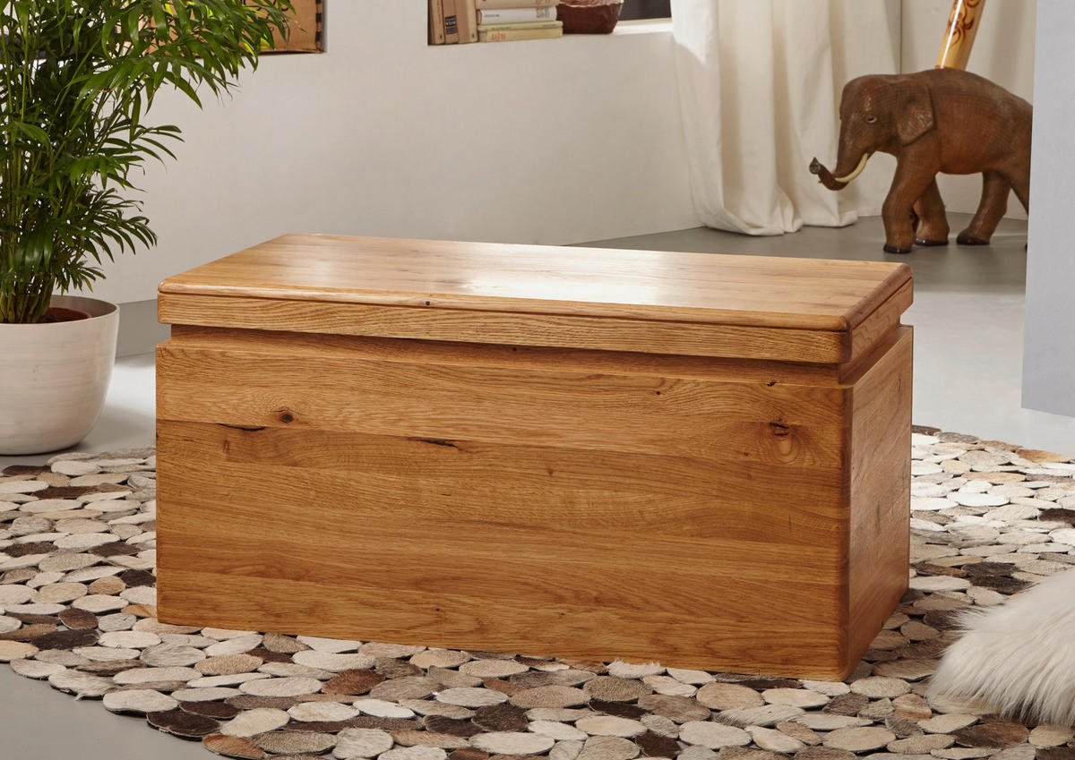 TRUHE in Holz 80/40/40 cm  - Eichefarben, Design, Holz (80/40/40cm) - Livetastic