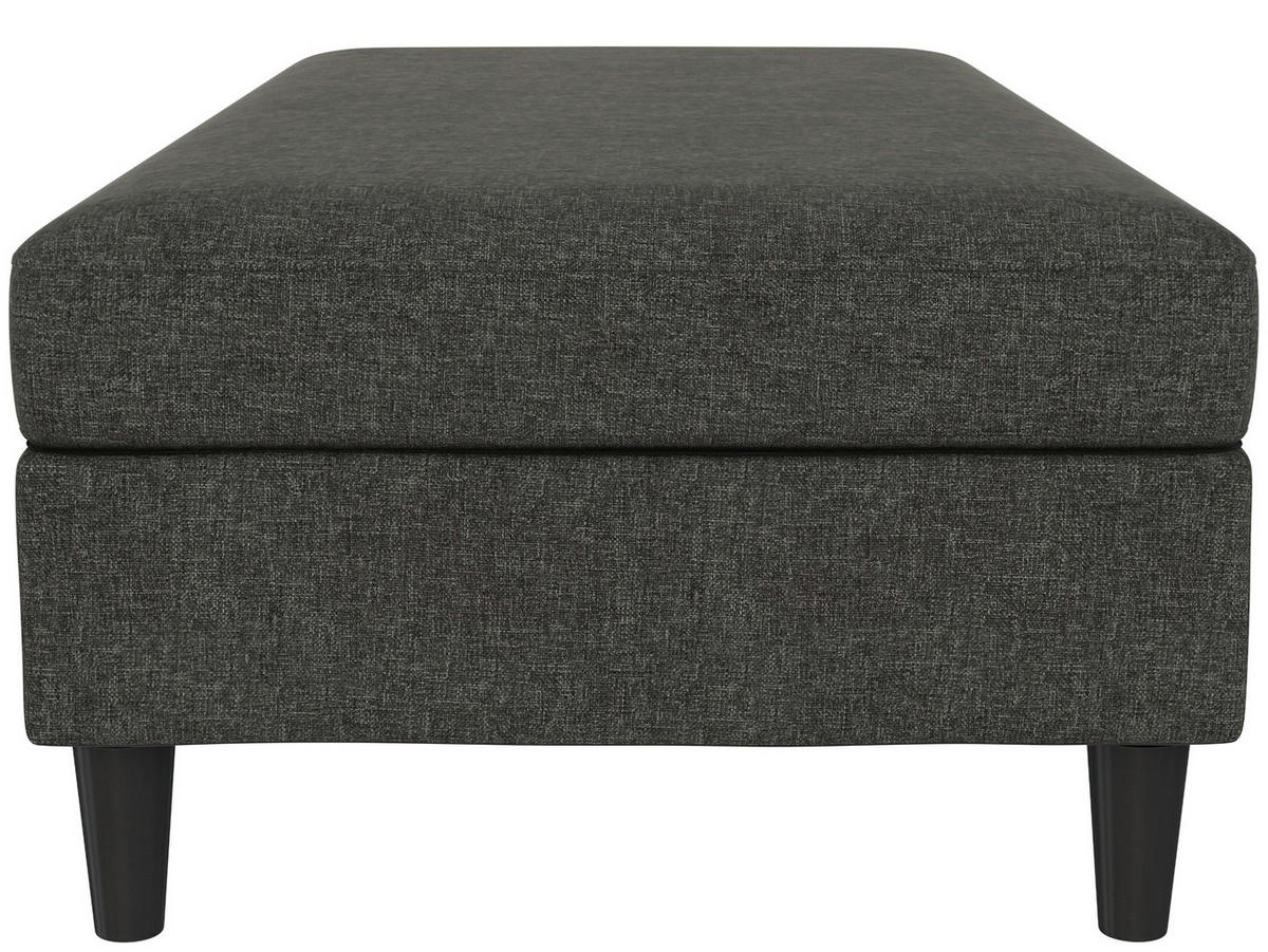 HOCKER in Textil Anthrazit  - Anthrazit/Schwarz, Basics, Kunststoff/Textil (130/43/69cm) - Livetastic