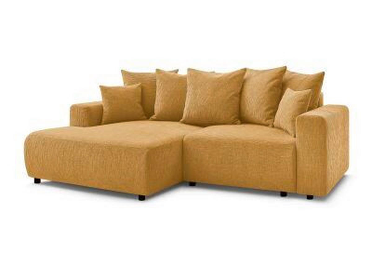 ECKSOFA Ottomane links  ATILLA Gelb Struktur  - Gelb/Schwarz, MODERN, Kunststoff/Textil (149/244cm)
