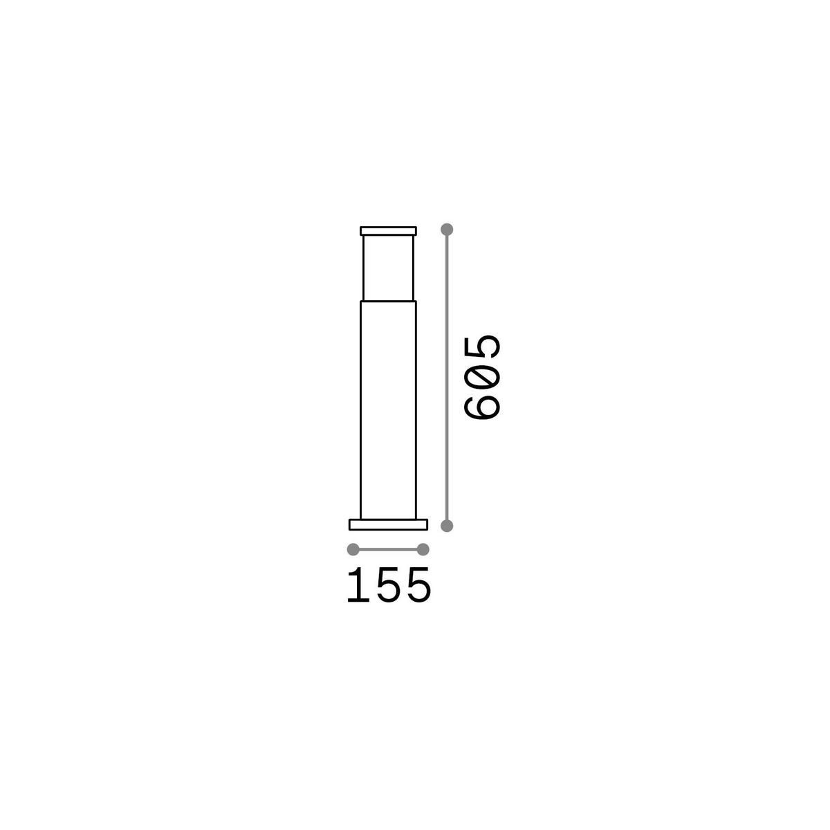 AUßENLEUCHTE 15,5/60,5 cm   - Anthrazit, Design, Glas/Metall (15,5/60,5cm) - Ideal Lux