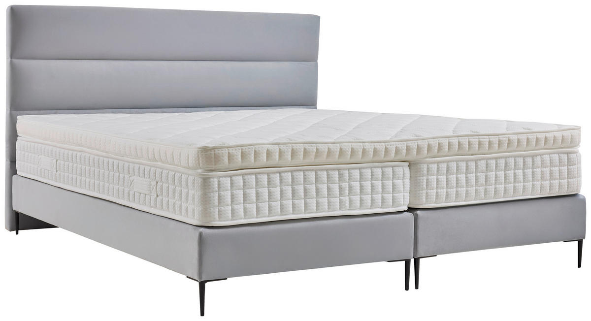 POSTEL BOXSPRING, 180/200 cm, světle šedá - černá/světle šedá, Moderní, kov/kompozitní dřevo (180/200cm) - MID.YOU