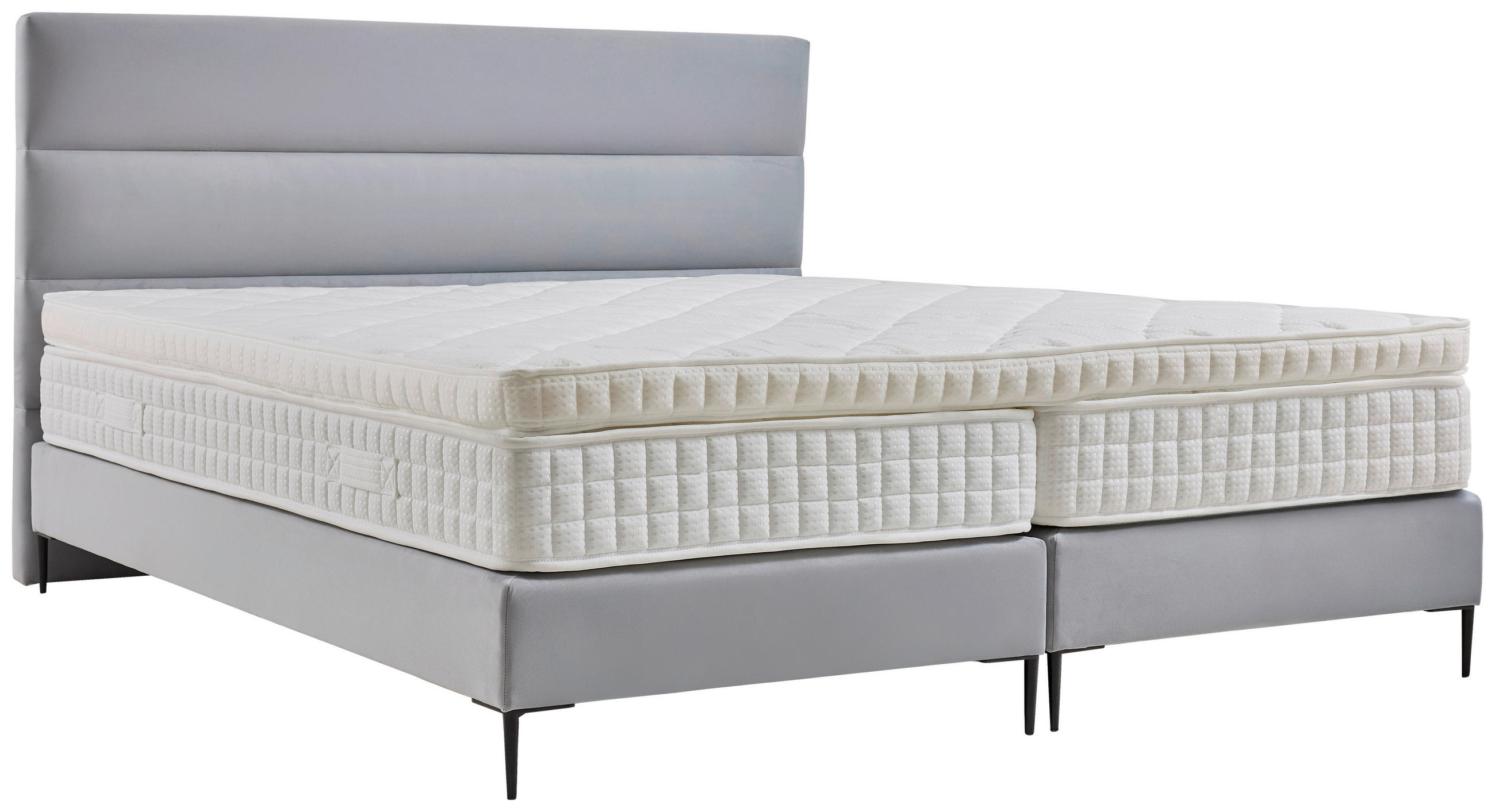 MID.YOU POSTEL BOXSPRING, 180/200 cm, textil, kompozitní dřevo, světle šedá