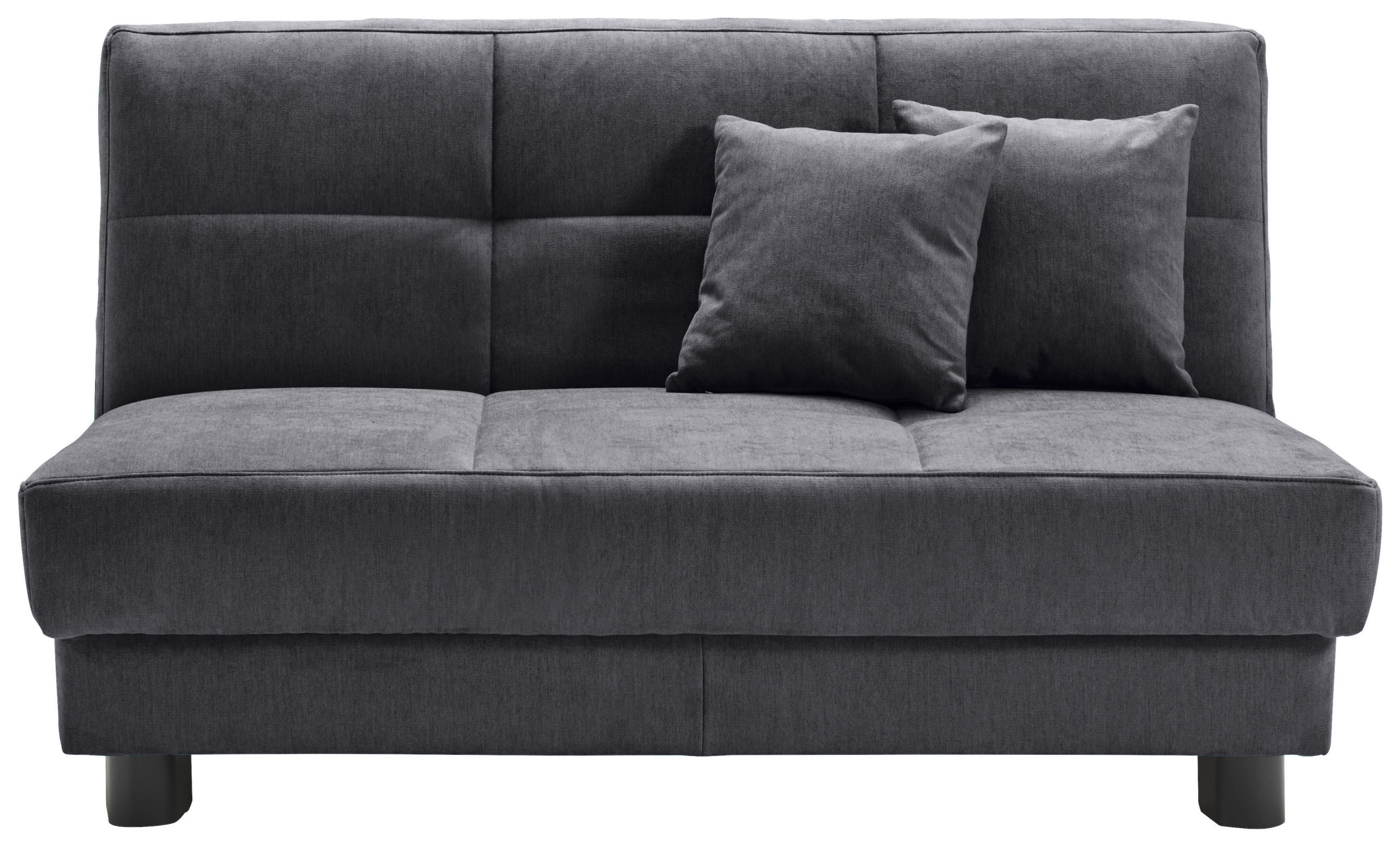 SCHLAFSOFA Mikrovelours Schwarz  - Schwarz, KONVENTIONELL, Textil/Metall (145/85/100cm) - Carryhome