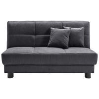 SCHLAFSOFA Mikrovelours Schwarz  - Schwarz, KONVENTIONELL, Textil/Metall (145/85/100cm) - Carryhome