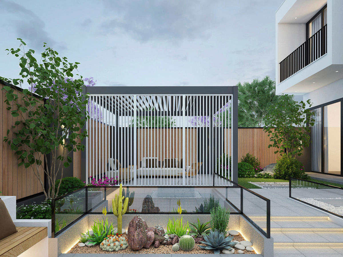 PERGOLA-SEITENTEIL 113/235/10 cm  - Weiß, Basics, Metall (113/235/10cm) - Gardenson