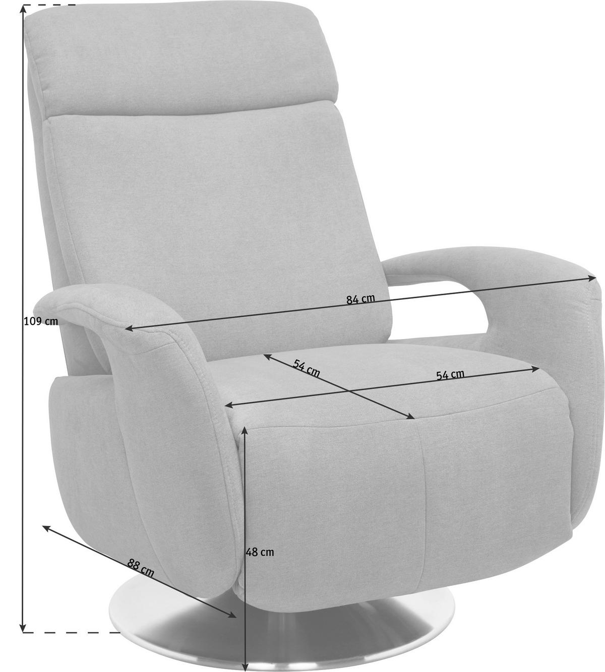 RELAXSESSEL in Textil Dunkelbraun  - Edelstahlfarben/Dunkelbraun, Konventionell, Textil/Metall (84/109/88cm) - Beldomo System