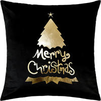 PRYDNADSKUDDE   40/40 cm   - svart/guldfärgad, Klassisk, textil (40/40cm) - X-Mas