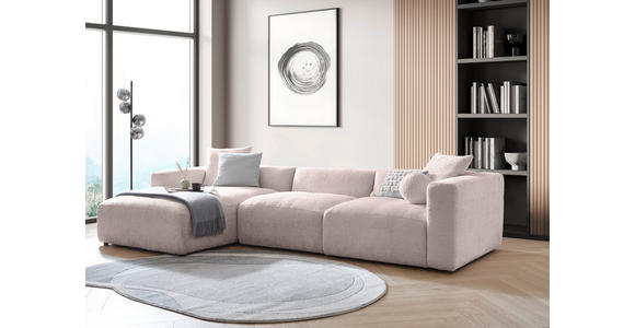 ECKSOFA  in Chenille Rosa  178/323 cm  - Schwarz/Rosa, MODERN, Kunststoff/Textil (178/323cm) - Carryhome