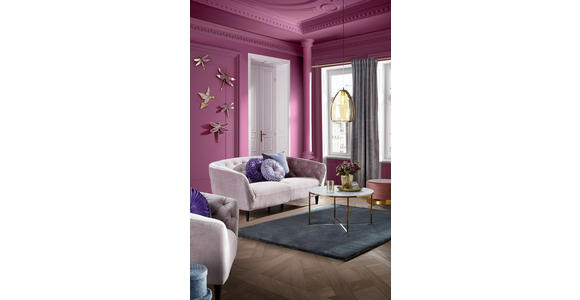 CHESTERFIELD-SOFA in Samt Rosa  - Schwarz/Rosa, Trend, Holz/Textil (191/78/84cm) - Ambia Home