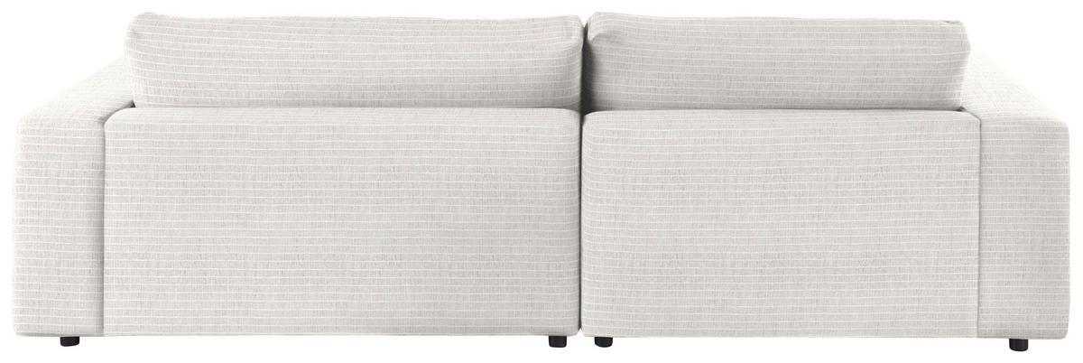 ECKSOFA in Chenille Creme  - Creme/Schwarz, Design, Kunststoff/Textil (190/270cm) - Lomoco